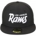 Men's Los Angeles Rams New Era Black White Logo Script 59FIFTY Fitted Hat 2442601